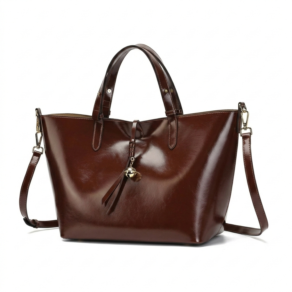 VELKORS TEMPEST Leather Tote Bag (Brown Color)