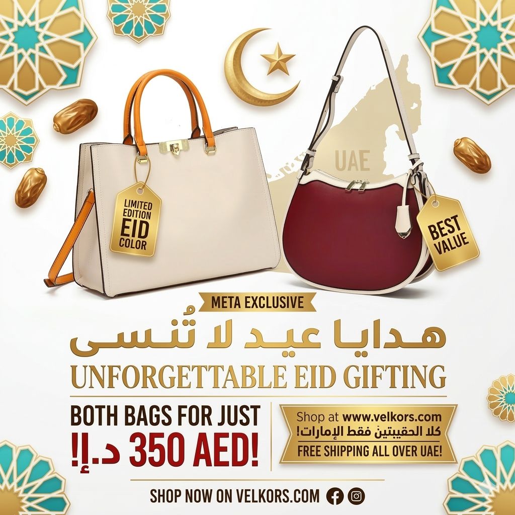 Meta Exclusive Eid Bundle — 2 Premium Handbags for 350 AED | Limited Edition Eid Colors | Free UAE Shipping