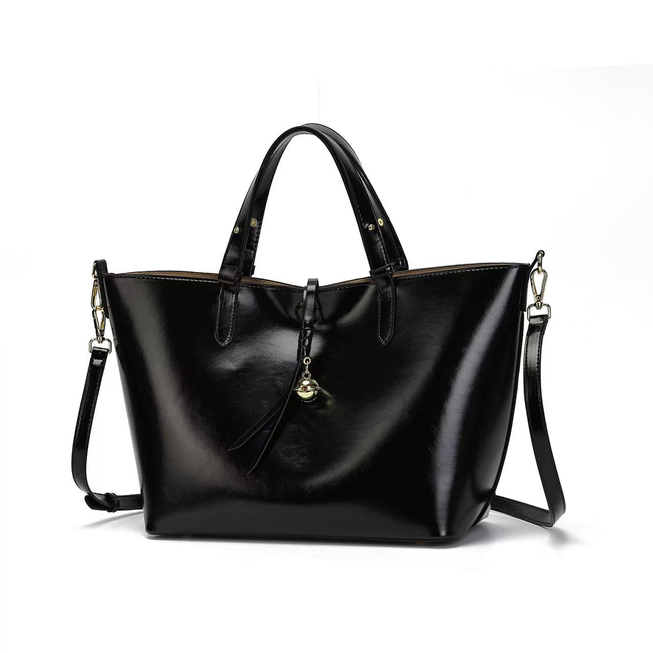 VELKORS AURORA Leather Tote Bag (Ivory Color)
